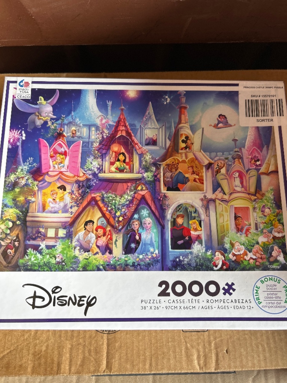 Ceaco Disney Princess Castle Puzzle Sleeping Beauty Mulan Frozen Aladdin Ariel